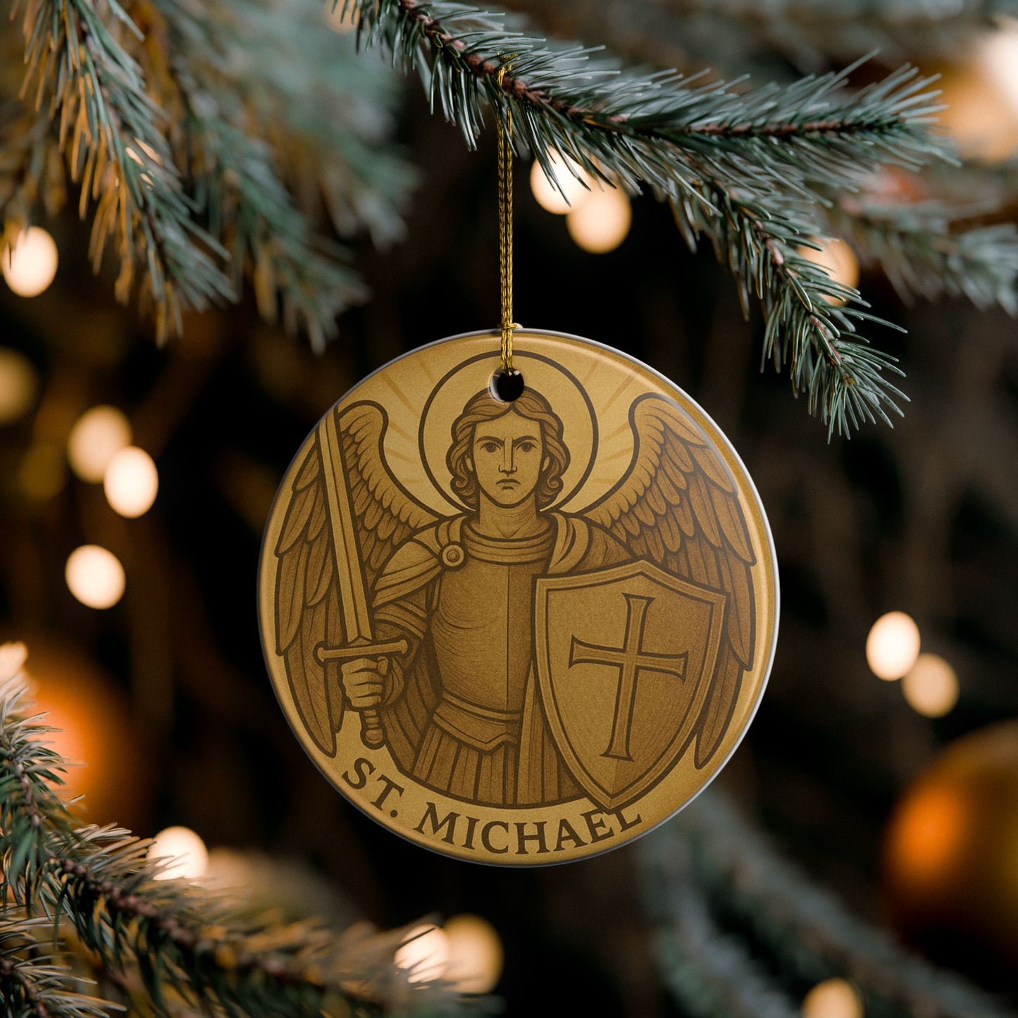 St. Michael Ceramic Christmas Ornament (2-Sided)