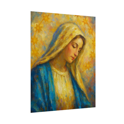 Virgin Mary Impressionist Art – Catholic Rolled Poster | 5x7, 8x10, 11x14, 16x20 Sizes