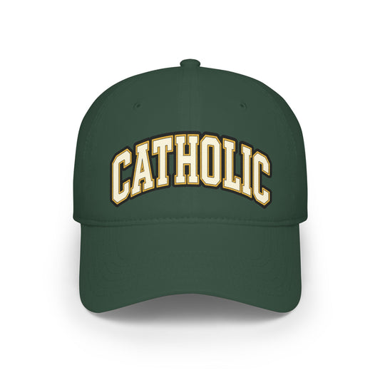 Catholic Embroidered Low-Profile Baseball Cap — Classic Green Catholic Hat