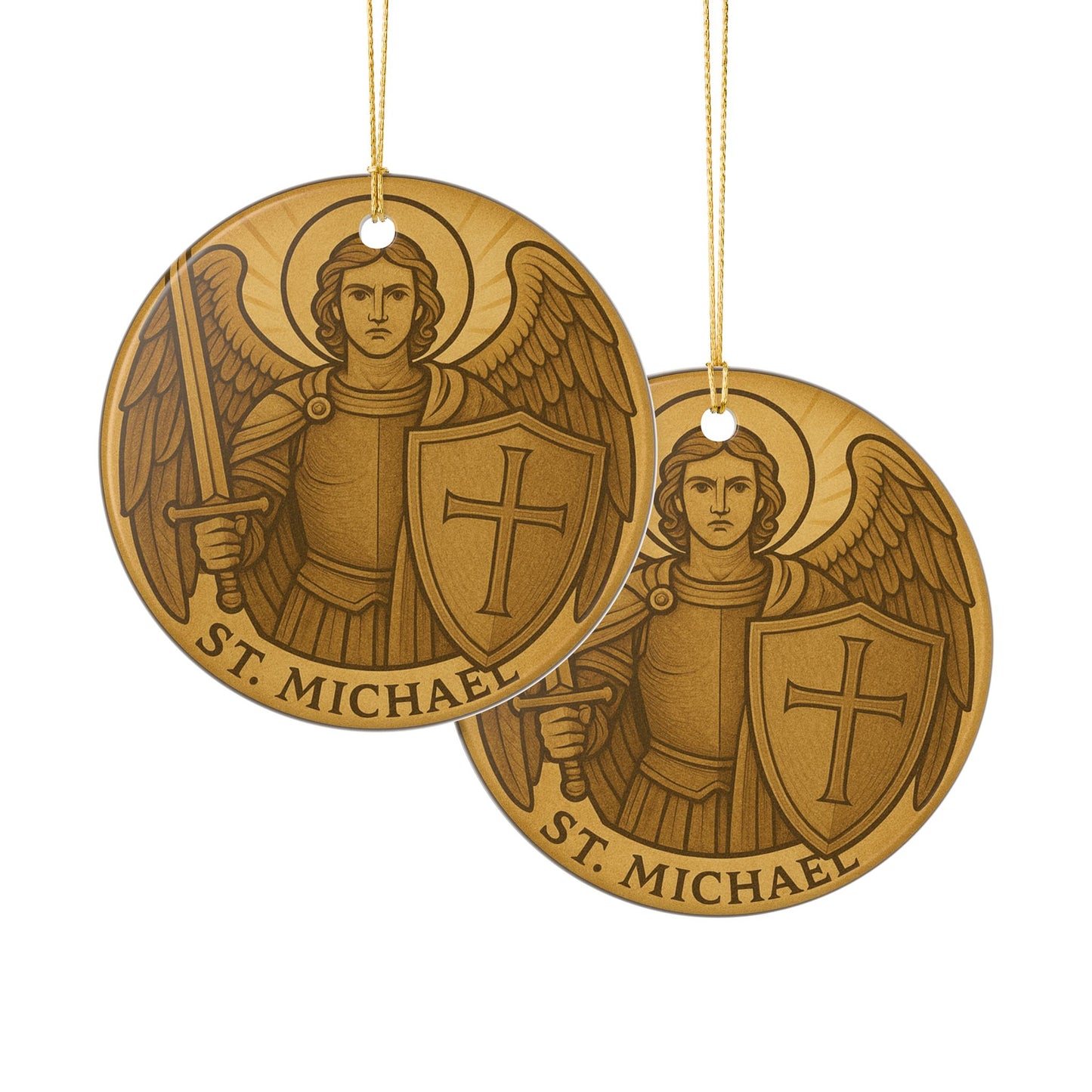 St. Michael Ceramic Christmas Ornament (2-Sided)