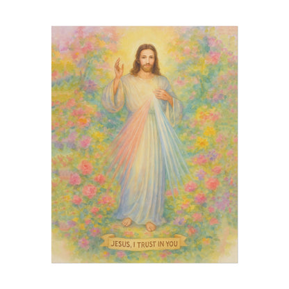 Divine Mercy Watercolor Art – Catholic Rolled Poster | 5x7, 8x10, 11x14, 16x20 Sizes