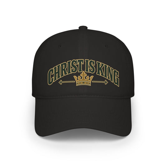 Christian Crown Baseball Cap — "Christ Is King" Embroidered Low Profile Hat