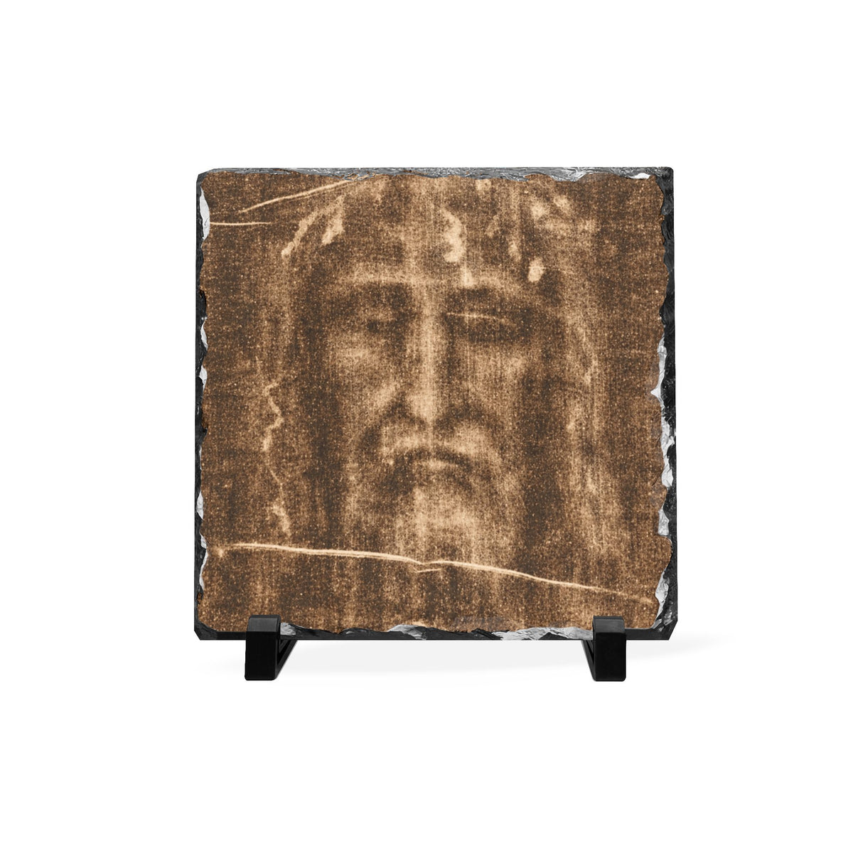Religious Slate Plaque - Shroud of Turin Face of Jesus Desktop Devotional