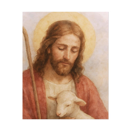 The Good Shepherd Watercolor Art – Catholic Rolled Poster | 5x7, 8x10, 11x14 Sizes