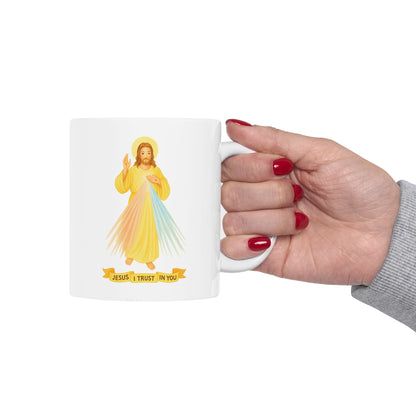 Divine Mercy Mug – “Jesus, I Trust in You” Catholic Coffee Cup (11oz or 15oz)