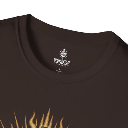 Sacred Heart Graphic T-Shirt — Flaming Crown of Thorns Design