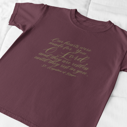 St. Augustine of Hippo Quote Christian Catholic T-Shirt - Maroon
