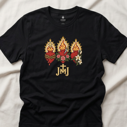 The Holy Hearts Tee — JMJ Devotional Christian T-Shirt