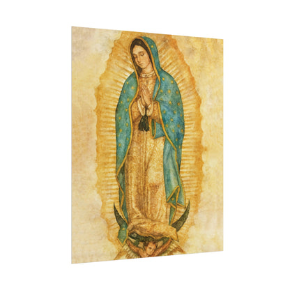 Our Lady of Guadalupe Watercolor Art – Catholic Rolled Poster | 5x7, 8x10, 11x14, 16x20 Sizes