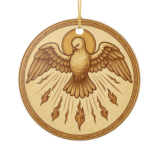 Holy Spirit Dove Ceramic Christmas Ornament (2-Sided)