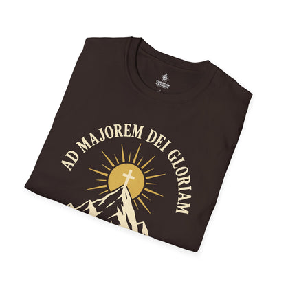 Christian Mountain T-Shirt — "Ad Majorem Dei Gloriam" Faith Graphic Tee