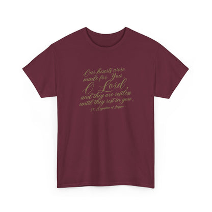 St. Augustine of Hippo Quote Christian Catholic T-Shirt - Maroon