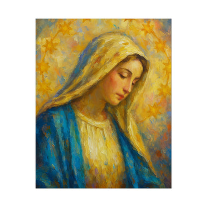 Virgin Mary Impressionist Art – Catholic Rolled Poster | 5x7, 8x10, 11x14, 16x20 Sizes
