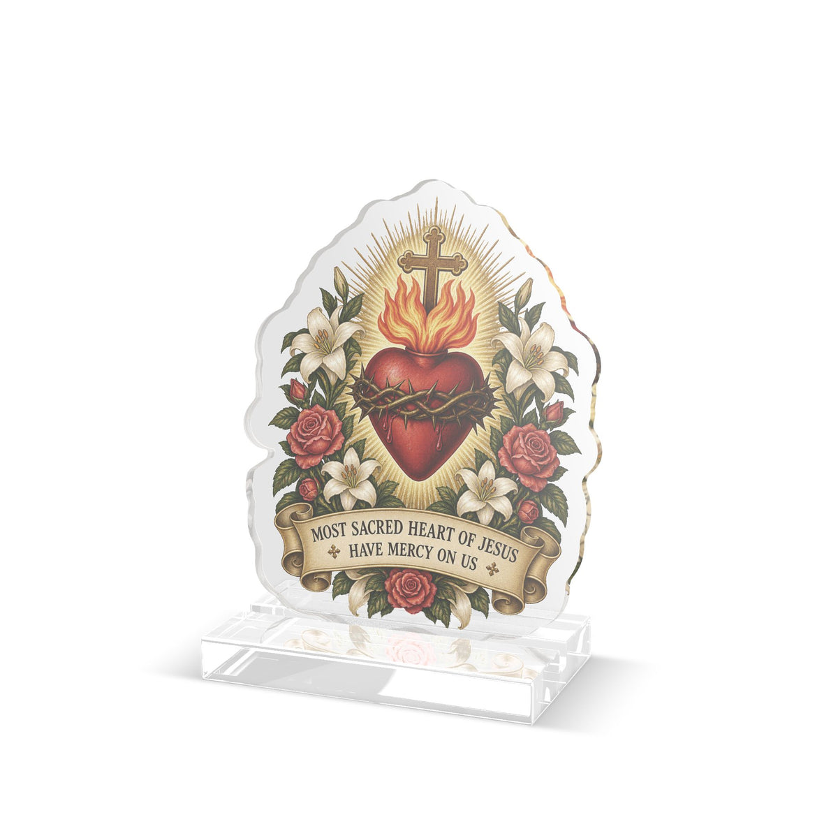 Sacred Heart Acrylic Standee — Religious Religious Tabletop Devotional