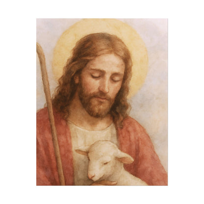 The Good Shepherd Watercolor Art – Catholic Rolled Poster | 5x7, 8x10, 11x14 Sizes