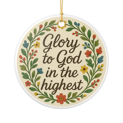 "Glory to God in the Highest" Ceramic Christmas Ornament (2-Sided)