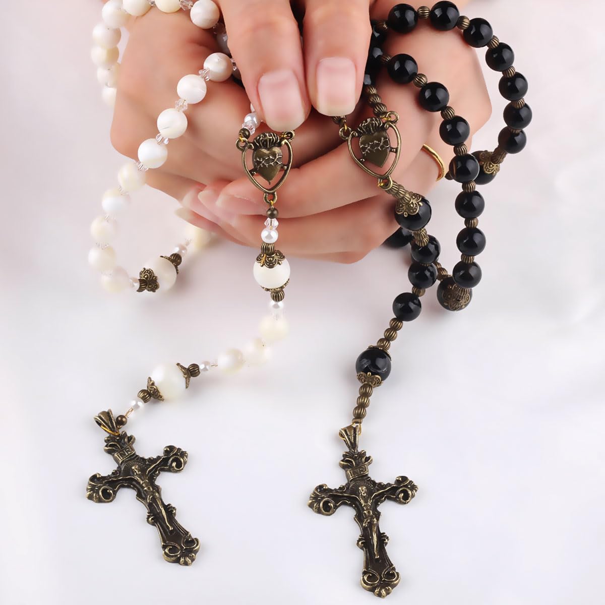 Wedding Rosary Set for Bride and Groom, His and Hers