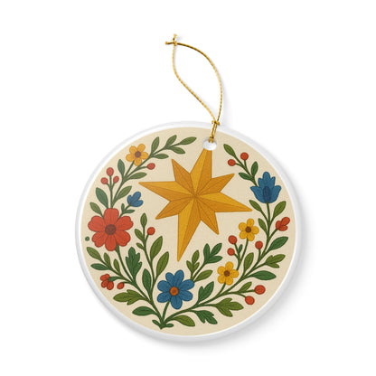 Star of Bethlehem Ceramic Christmas Ornament (2-Sided)