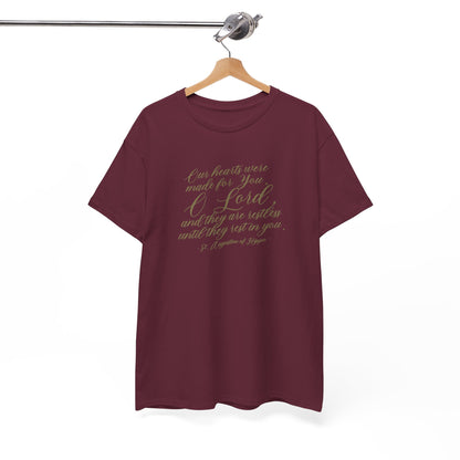 St. Augustine of Hippo Quote Christian Catholic T-Shirt - Maroon