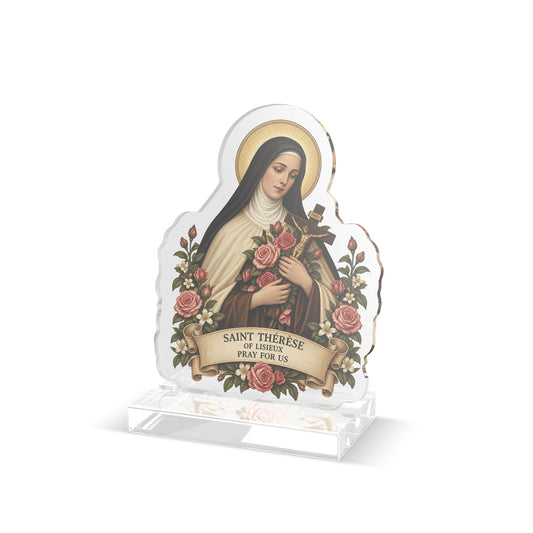 Saint Thérèse Acrylic Standee — Religious Tabletop Devotional