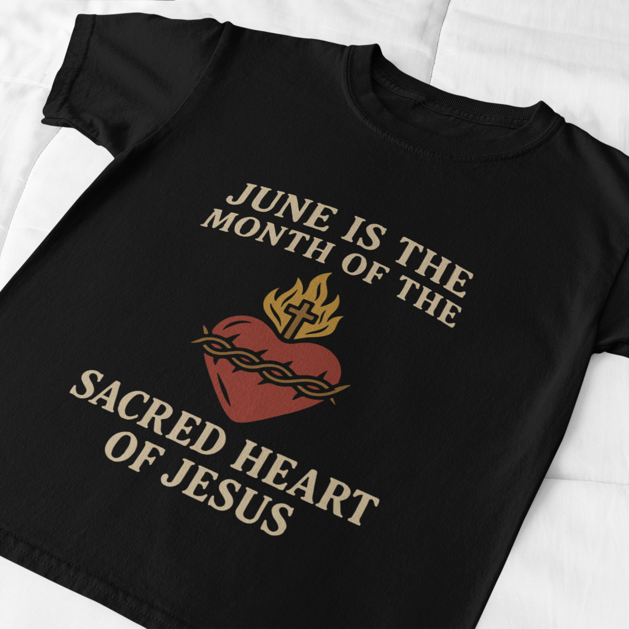 Sacred Heart of Jesus T-Shirt, Faith-based Tee, Christian Gift, Spiritual Apparel, Monthly Devotion Shirt