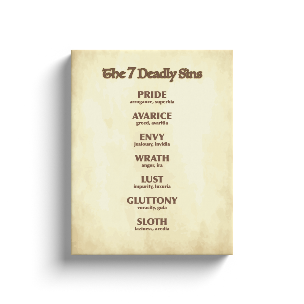 The 7 Deadly Sins Wrapped Canvas Wall Art