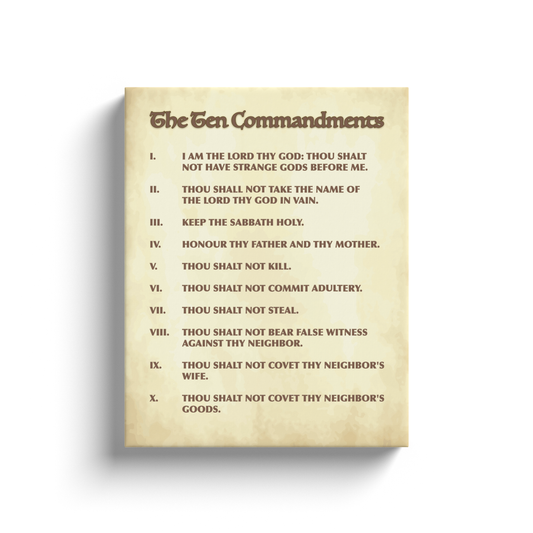 Ten Commandments Wrapped Canvas Wall Art