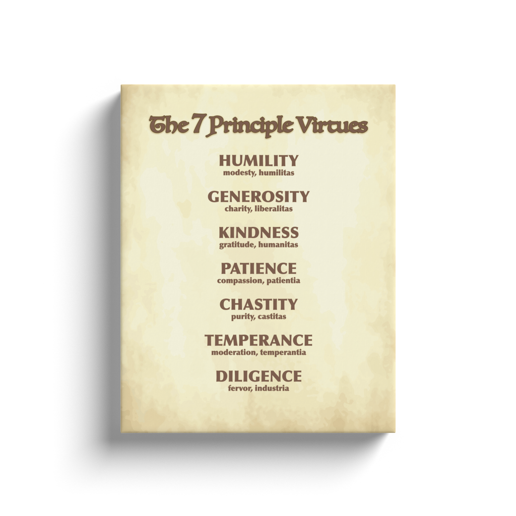 The 7 Principle Virtues Wrapped Canvas Wall Art