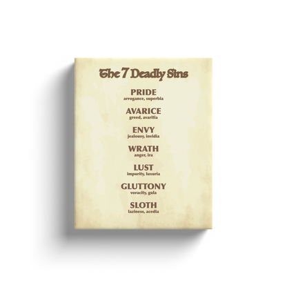The 7 Deadly Sins – Catholic Wrapped Canvas Wall Art | 5x7, 8x10, 11x14 Sizes
