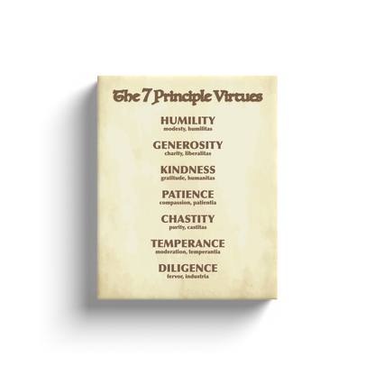 The 7 Principle Virtues – Catholic Wrapped Canvas Wall Art | 5x7, 8x10, 11x14 Sizes