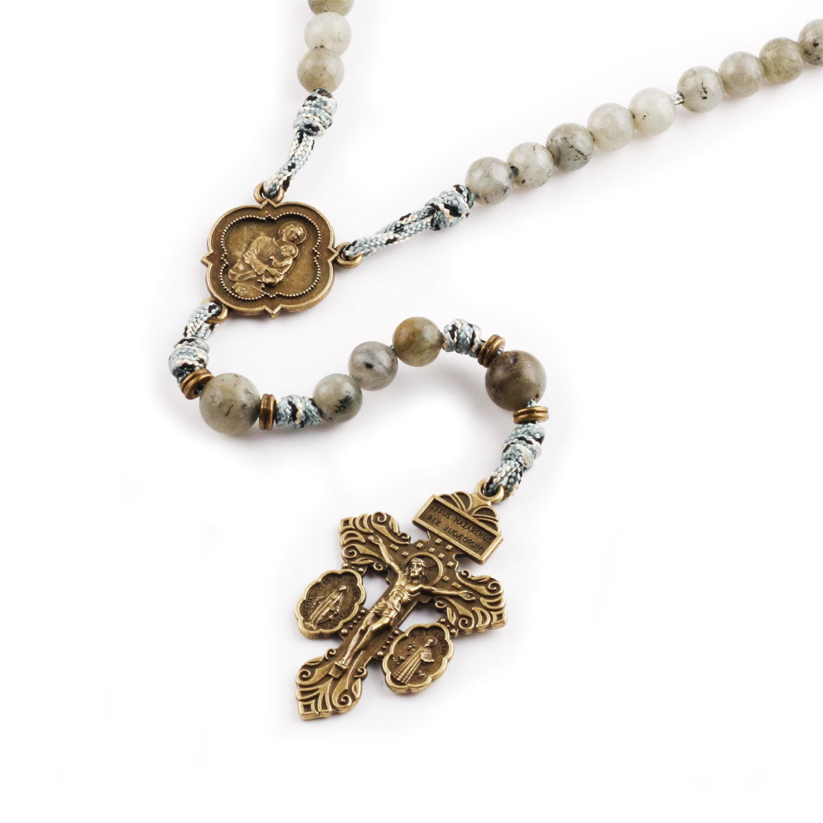 St. Joseph Labradorite Stone Paracord Rosary