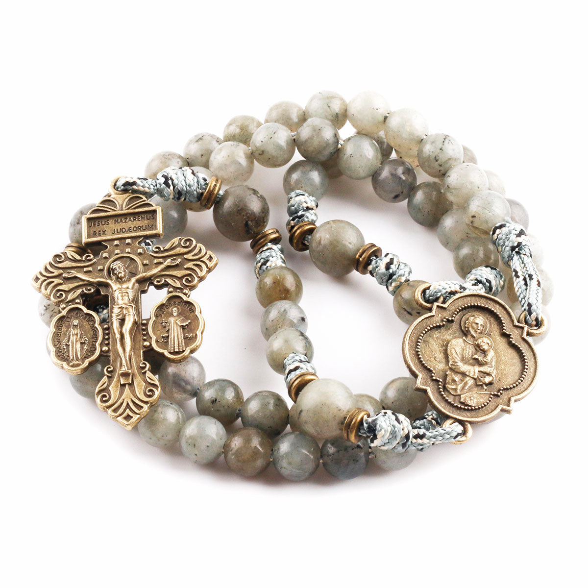 St. Joseph Labradorite Stone Paracord Rosary