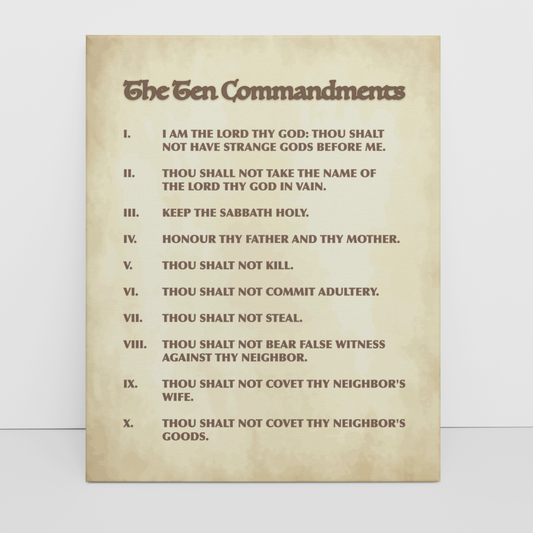The Ten Commandments – Catholic Wrapped Canvas Wall Art | 8x10, 11x14, 16x20 Sizes