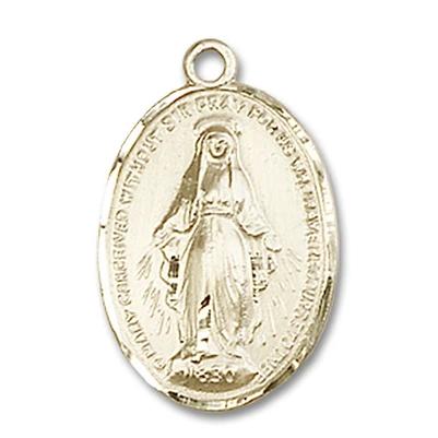 Miraculous Medal - 14K Gold Filled - 3/4 Inch Tall by 1/2 Inch Wide