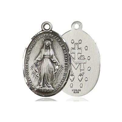 Miraculous Medal - Pewter - 3/4 Inch Tall by 1/2 Inch Wide