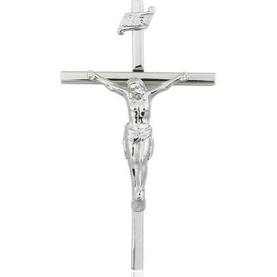 Crucifix Medal - Sterling Silver - 1-3/4 Inch Tall x 1 Inch Wide