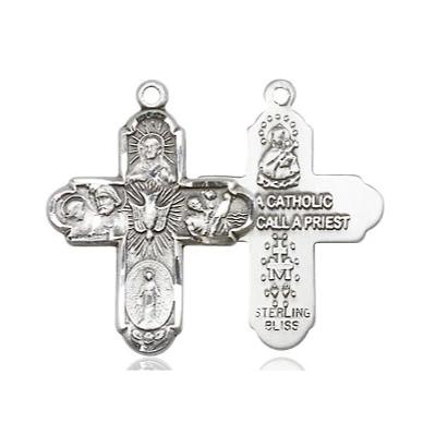 5 Way Medal - Sterling Silver - 3/4 Inch Tall x 5/8 Inch Wide