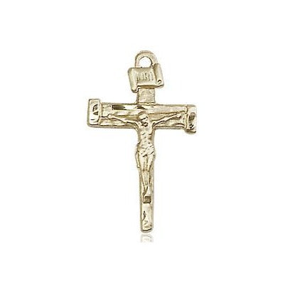 Nail Crucifix Medal Necklace - 14K Gold - 3/4 Inch Tall x 1/2 Inch Wide with 18" Chain
