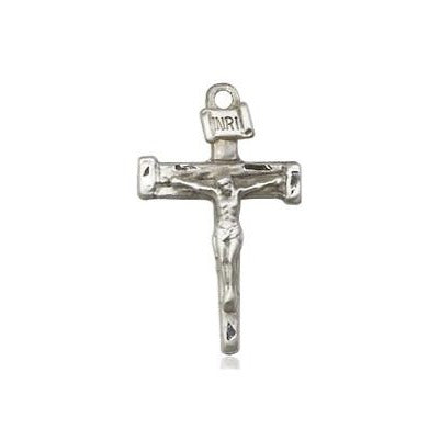 Nail Crucifix Medal Necklace - Sterling Silver - 3/4 Inch Tall x 1/2 Inch Wide with 18" Chain
