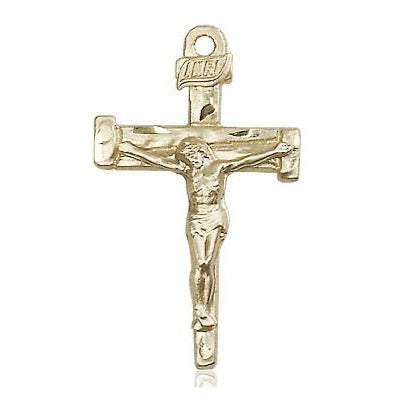 Nail Crucifix Medal Necklace - 14K Gold Filled - 1 Inch Tall x 5/8 Inch Wide with 24" Chain
