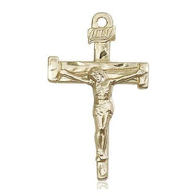 Nail Crucifix Medal Necklace - 14K Gold - 1 Inch Tall x 5/8 Inch Wide with 18" Chain