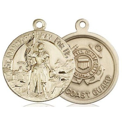 St. Joan of Arc Coast Guard Medal - 14K Gold Filled - 7/8 Inch Tall x 3/4 Inch Wide