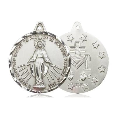 Miraculous Medal - Pewter - 1-3/8 Inch Tall by 1-1/4 Inch Wide