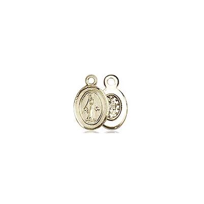 Miraculous Medal Necklace - 14K Gold Filled - 3/8 Inch Tall by 1/4 Inch Wide with 18" Chain