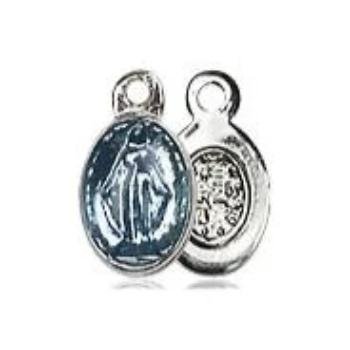 Miraculous Medal - Sterling Silver - 1/4 Inch Tall by 1/8 Inch Wide