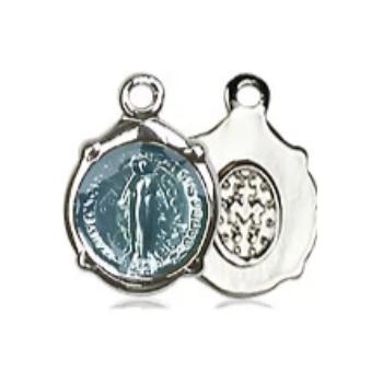 Miraculous Medal - Sterling Silver - 3/8 Inch Tall by 1/4 Inch Wide