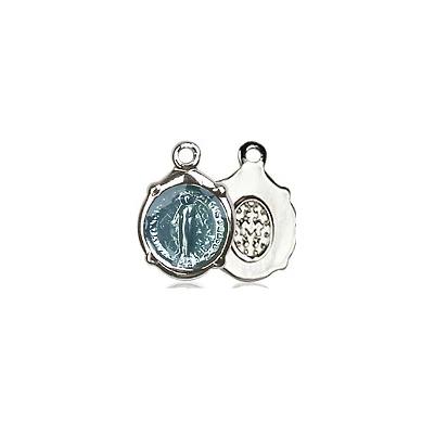 Miraculous Medal Necklace - Sterling Silver - 3/8 Inch Tall by 1/4 Inch Wide with 18" Chain