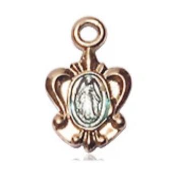 Miraculous Medal - 14K Gold Filled - 3/8 Inch Tall by 1/4 Inch Wide