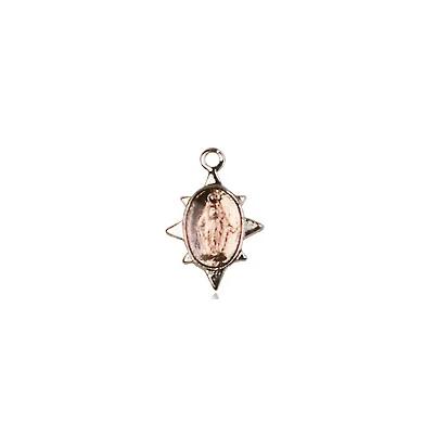 Miraculous Medal Necklace - Sterling Silver - 3/8 Inch Tall by 1/4 Inch Wide with 18" Chain