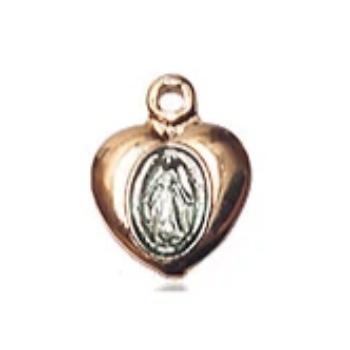 Miraculous Medal - 14K Gold - 1/4 Inch Tall by 1/8 Inch Wide